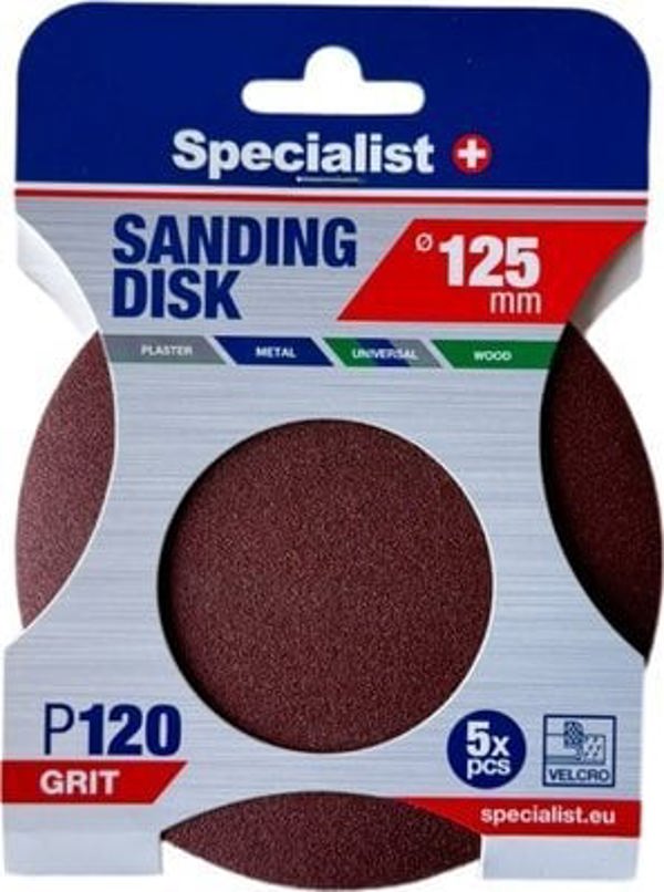 Specialist+ SPECIALIST+ γυαλόχαρτο P120, 125 mm, 5 τεμ.