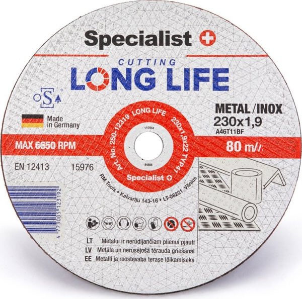 Δίσκος μετάλλου SPECIALIST+ LONG LIFE, 230x1.9x22 mm