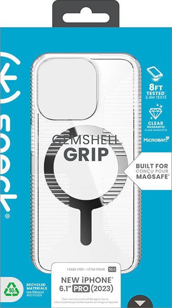 Speck Speck Gemshell Grip + MagSafe - Θήκη για iPhone 15 Pro (Διαφανές / Φινίρισμα Χρωμίου)
