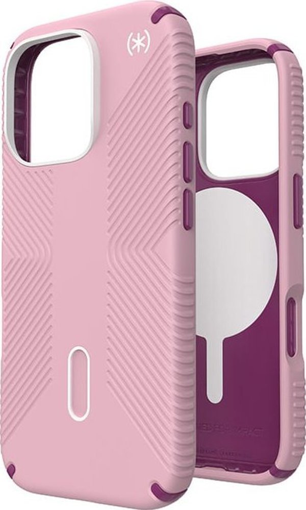 Θήκη Speck Speck Presidio2 Grip ClickLock & MagSafe - iPhone 16 Pro (Wednesday Pink / Boysenberry Purple / White)