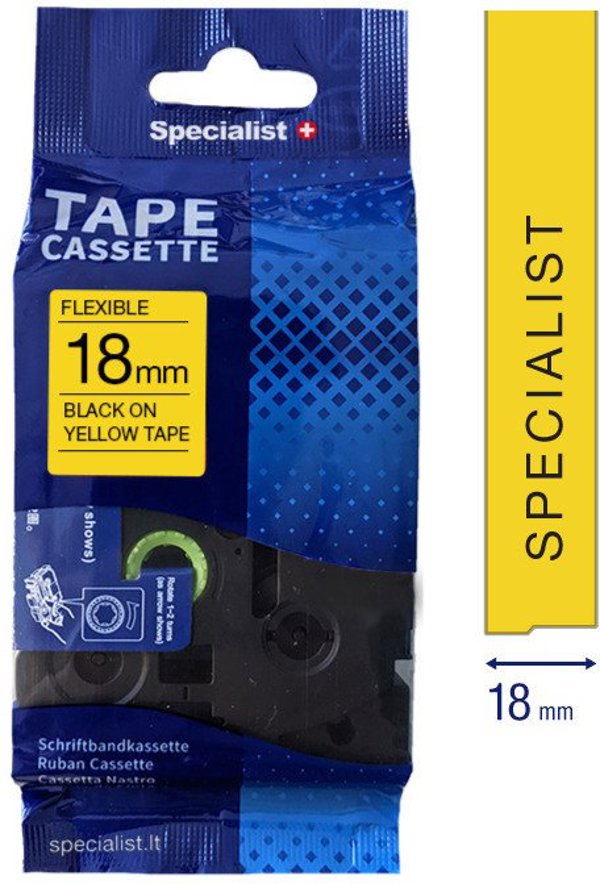 Specialist+ SPECIALIST+ tape. FLEXIBLE fit., 18 mm, j./g.