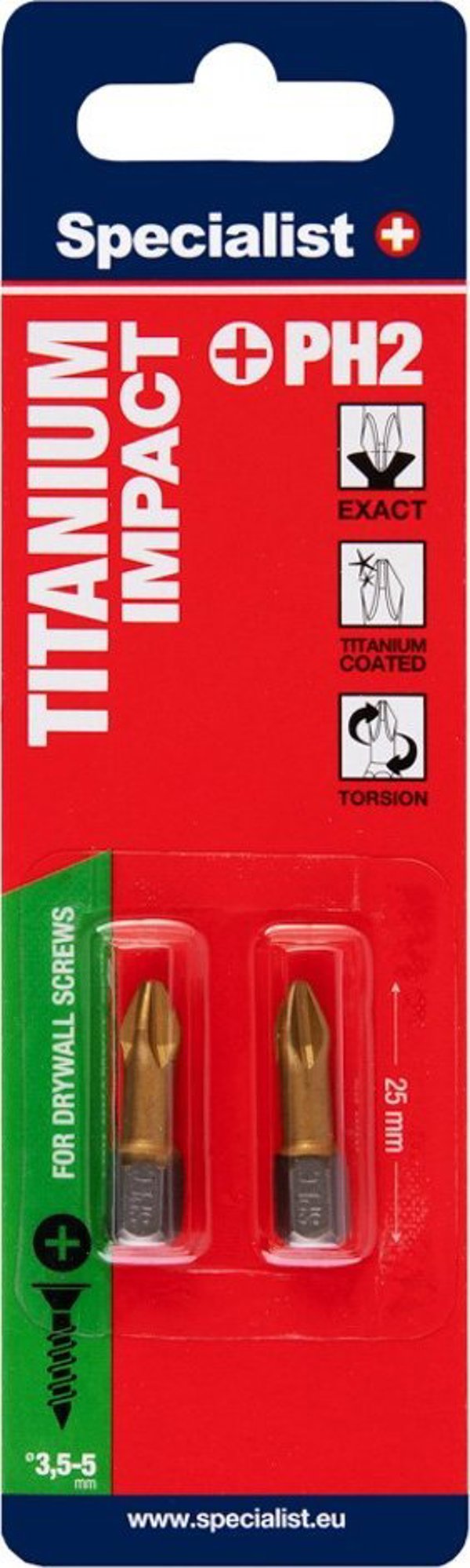 SPECIALIST+ μύτη PH2 TITAN, 2 τεμ.