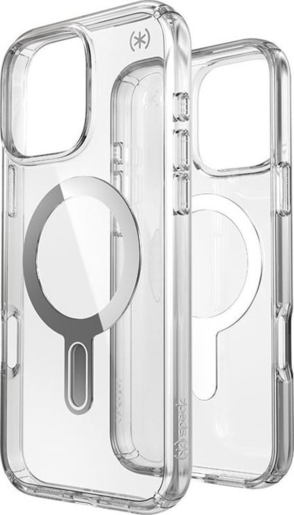 Speck Speck Presidio Perfect-Clear ClickLock & MagSafe - Θήκη iPhone 16 Pro Max (Διαφανές / Φινίρισμα Χρωμίου / Γαλήνιο Ασημί)