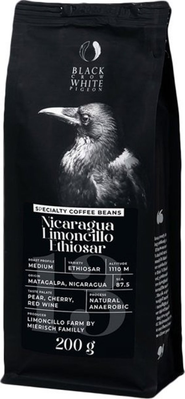 Εξειδικευμένοι κόκκοι καφέ Black Crow White Pigeon Nicaragua Limoncillo Ethiosar, 200 g