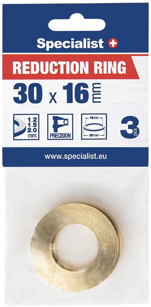 SPECIALIST+ δακτύλιος μείωσης, 30x16x1.2/1.5/2 mm, 3 τεμ.