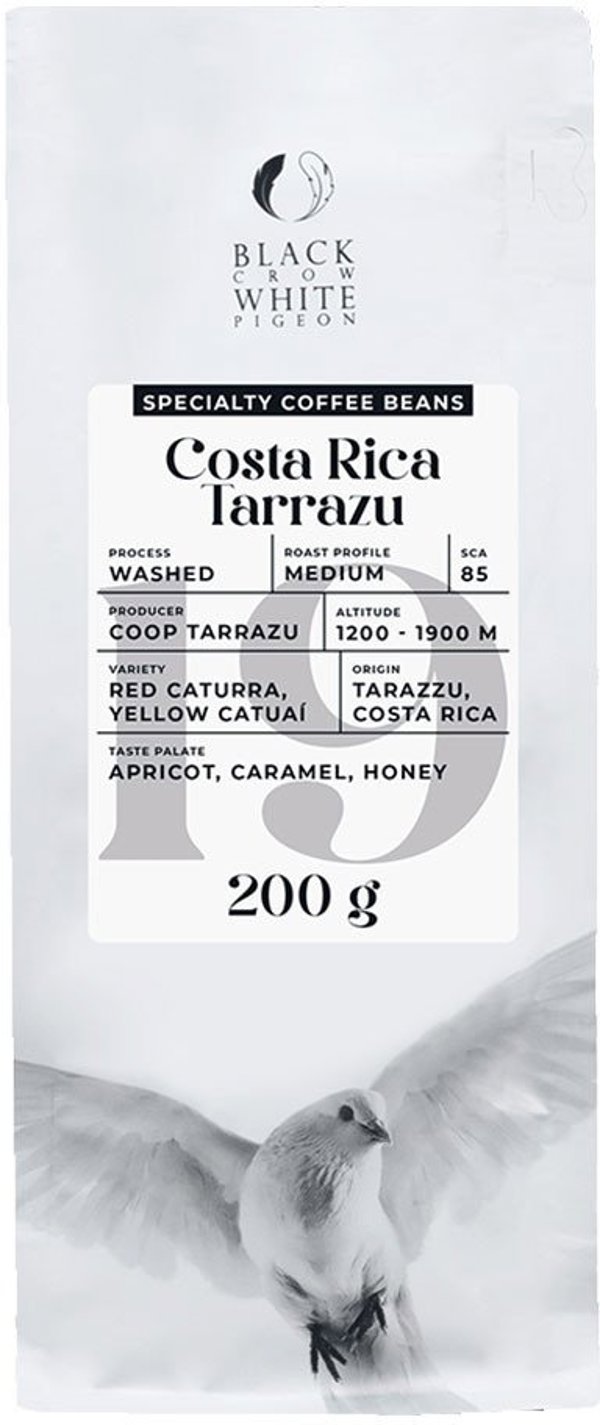 Ειδικοί κόκκοι καφέ Black Crow White Pigeon Costa Rica Tarrazu, 200 g