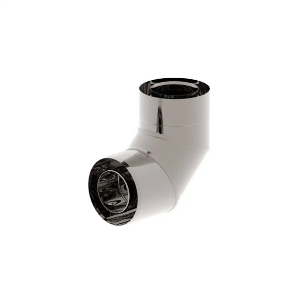 SpiroFlex Γωνία Διπλού Τοιχώματος Turbo 90 Μοιρών 60/100mm για Σόμπες Pellet