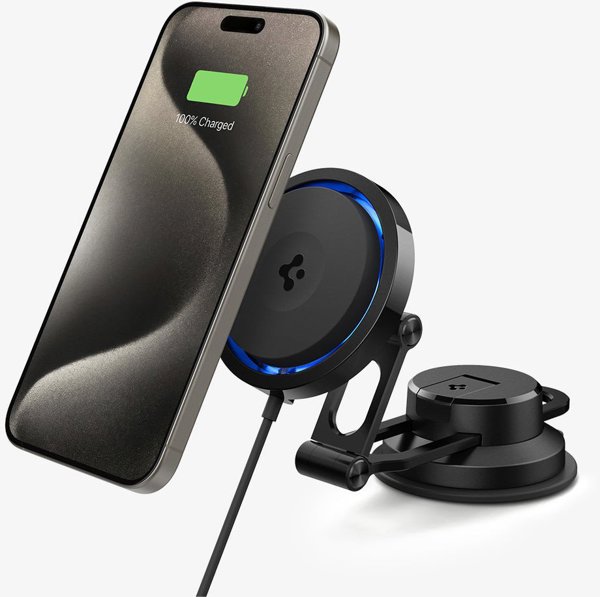 Spigen OneTap Pro 3 Cryomax MagSafe Car Wireless Charger (Dashboard), black