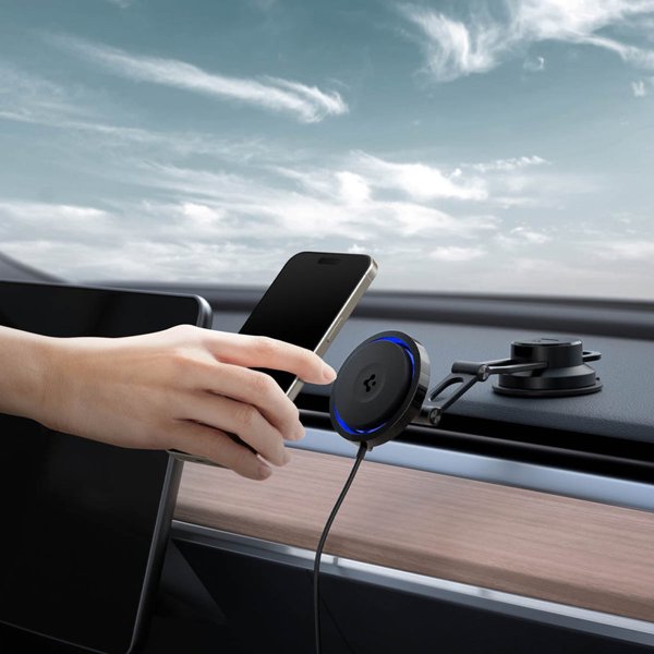 Spigen OneTap Pro 3 Cryomax MagSafe Car Wireless Charger (Dashboard), black