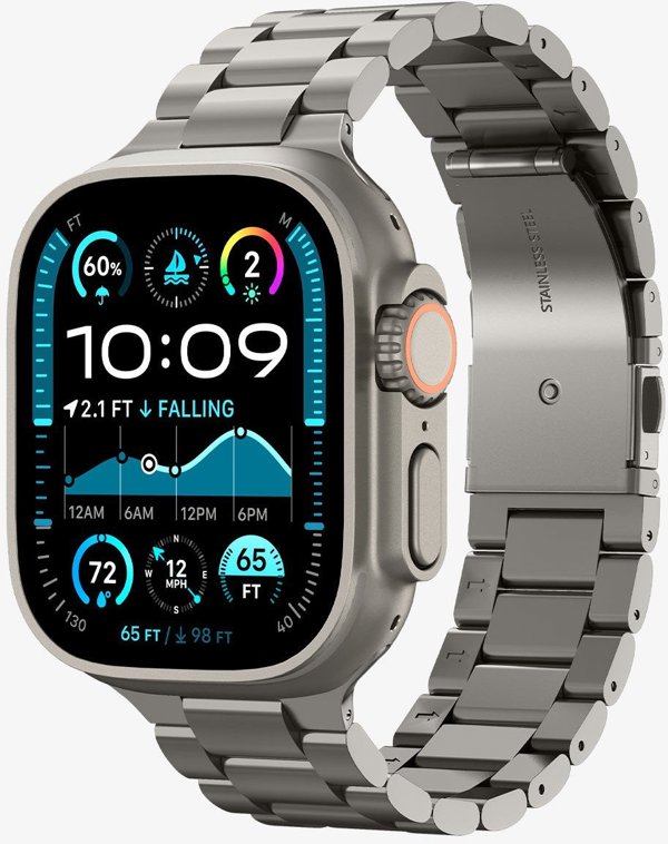 Spigen Modern Fit Titanium, φυσικό τιτάνιο - Apple Watch 49mm/46mm/45mm/44mm