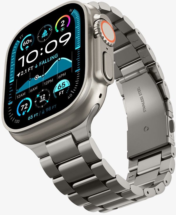 Spigen Modern Fit Titanium, φυσικό τιτάνιο - Apple Watch 49mm/46mm/45mm/44mm