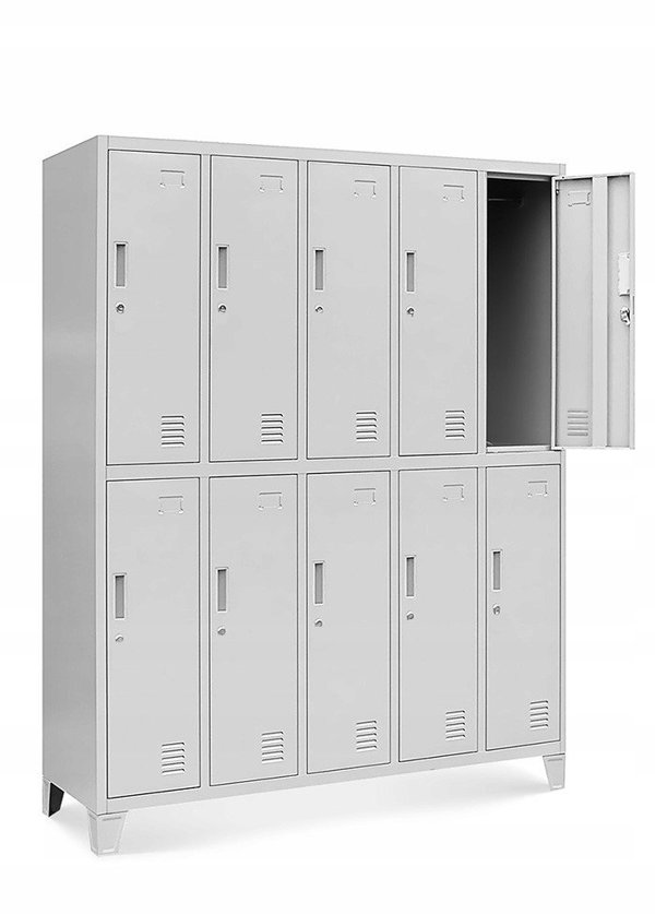 Spind Kleiderspind mit 10 Abteilen BARTEK, 1360 x 1720 x 450 mm, grau