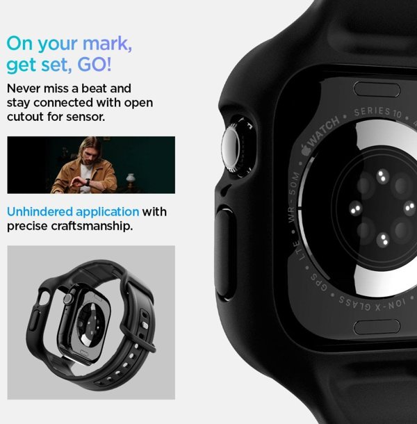 Spigen Vault Pro - Λουράκι με θήκη για Apple Watch 10 46 mm (Matte Black)