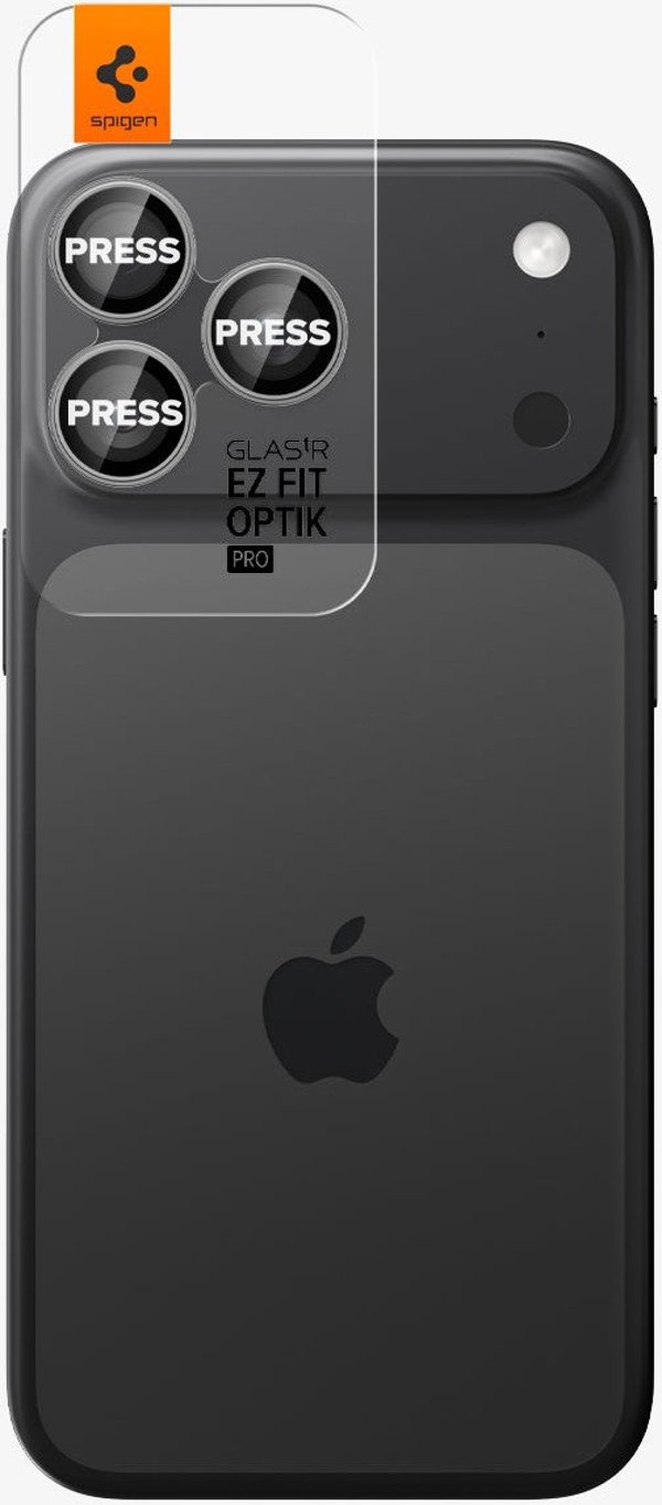 Spigen Glass tR EZ Fit Optik Pro 2 Pack, gray - iPhone 17/16/15/14 Pro / 17/16/15/14 Pro Max
