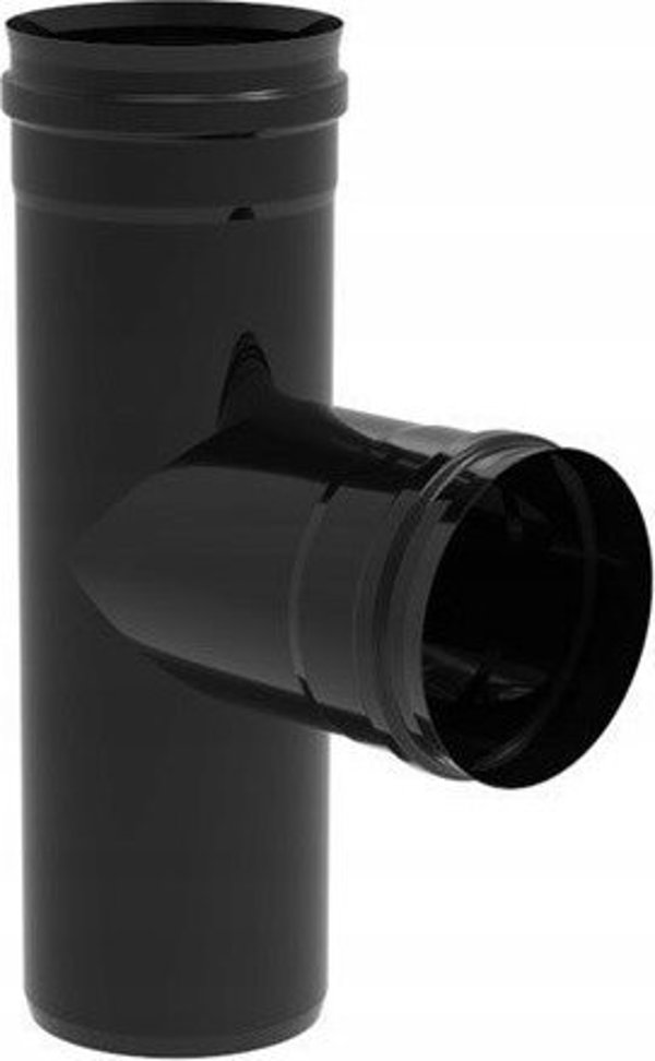 SpiroFlex Σύνδεσμος Καμινάδας Τριών Κατευθύνσεων 80mm, Χάλυβας 2mm, Μαύρο Χρώμα, Ανθεκτικό στη Θερμότητα