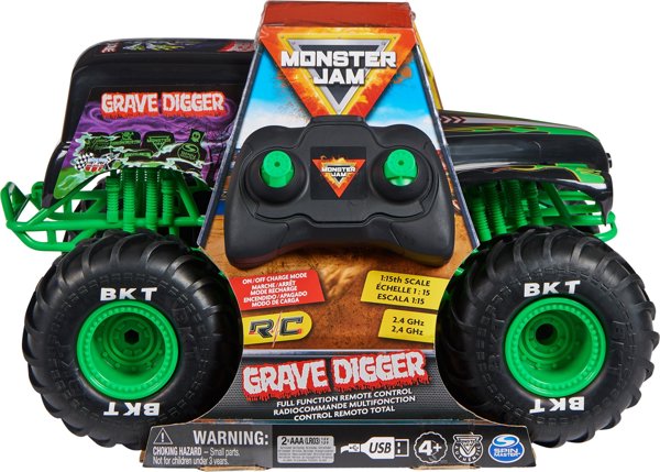 Spin Master MONSTER JAM 1:15 RC monster truck Grave Digger, 6068258
