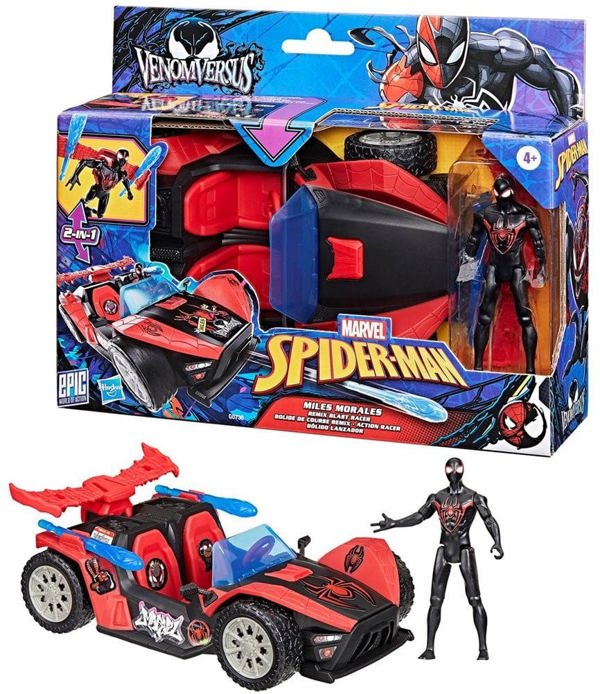 Spider-Man Morales Ταχύτητα Αγωνιστικό & Φιγούρα 10 εκ.