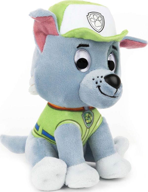 Spin Master Paw Patrol Rocky Λούτρινο Παιχνίδι, Γκρι, 15 cm