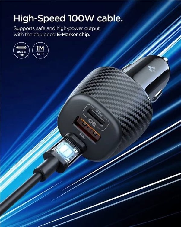 Spigen Essential 113W Car Charger EV1133, black