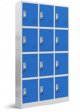 Spind Fächerschrank Schließfachschrank mit 12 Fächern MARCIN, 900 x 1850 x 400 mm, grau-blau