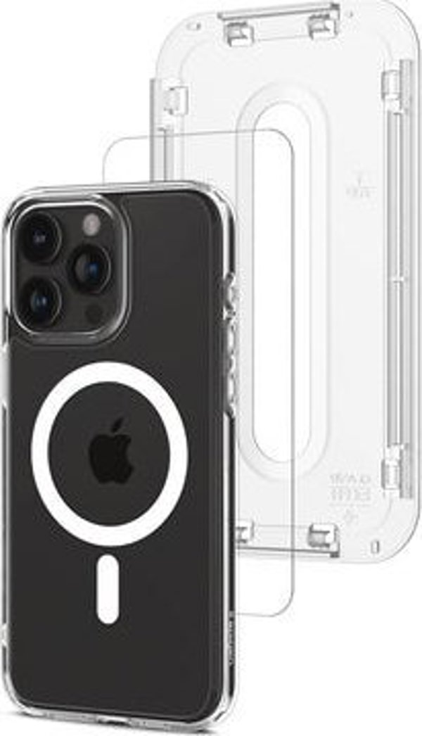 Γυαλί Spigen για θήκη + Εφαρμοστής Glas.tR EZ Fit 1-Pack για iPhone 15 Pro