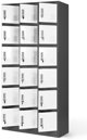 Spind Schließfachschrank mit 18 Fächern KAROL, 900 x 1850 x 400 mm, anthrazit-weiß