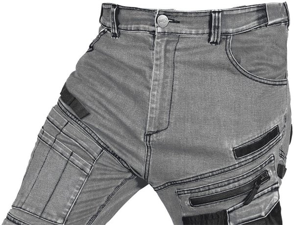 Εργατικά παντελόνια DENIM, ενισχύσεις Oxford, γκρι, μέγεθος M