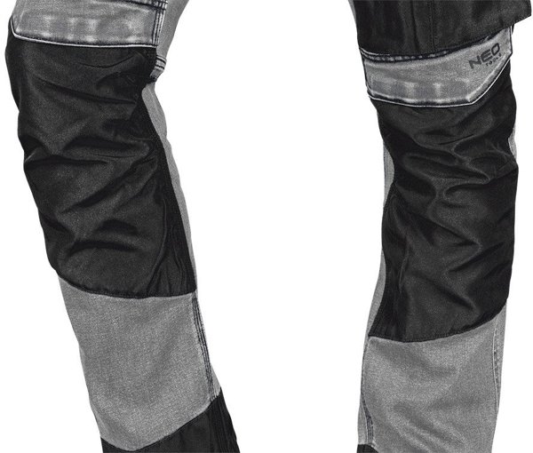 Εργατικά παντελόνια DENIM, ενισχύσεις Oxford, γκρι, μέγεθος M