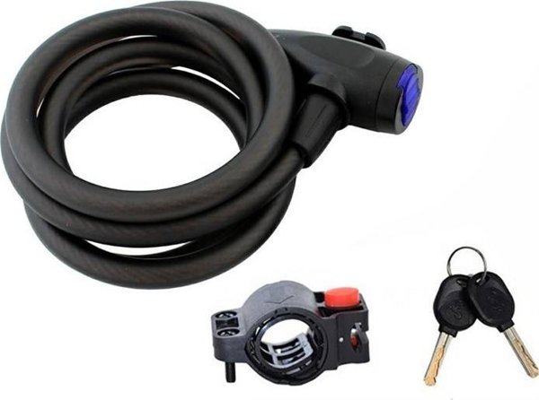 Ατσάλινη Κλειδαριά Ασφαλείας Sports Equipment RW19C για Μοτοσυκλέτα & Ποδήλατο, 150cm, Μαύρη