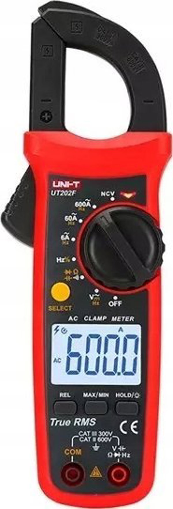 Πένσες μέτρησης ρεύματος UT202F, TRMS, NCV, 28mm, 600A, 600V AC/DC, με μέτρηση συχνότητας και χωρητικότητας