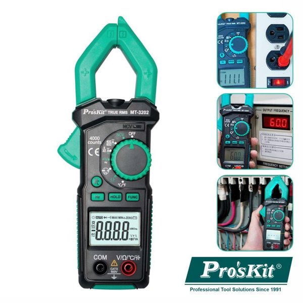 Πένσες μέτρησης ρεύματος, TRMS, NCV, O30mm, 600V AC/DC, 600AAC, με μέτρηση αντίστασης, χωρητικότητας, συχνότητας και θερμοκρασίας, τοπικός φωτισμός, Pro'sKit