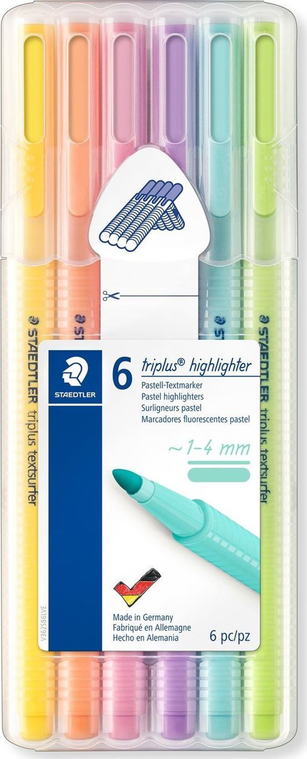STAEDTLER Υπογραμμιστές παστέλ Triplus Textsurfer: 6 τεμ.