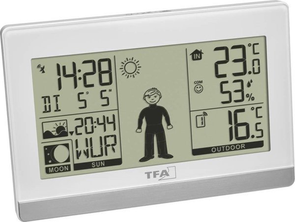 TFA Μετεωρολογικός Σταθμός 35.1159.02 Weather Boy με Θερμόμετρο και Υγρόμετρο Εσωτερικού/Εξωτερικού Χώρου, Λευκός