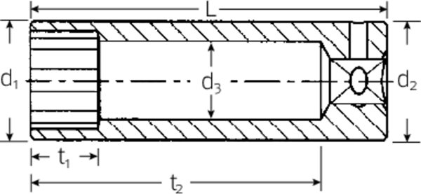 Καρυδάκι Stahlwille 1/4" μέγεθος 3/16", 12-γωνιακό, μακρύ
