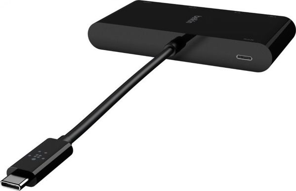 Belkin USB-C Multimedia Hub AVC004btBK - Σταθμός Αναπαραγωγής 5 Θυρών με 4K HDMI, Gigabit Ethernet, VGA & 100W Power Delivery