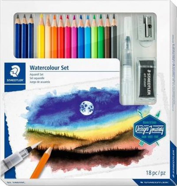 Staedtler Σετ Ζωγραφικής Design Journey 2, με Μολύβια Ακουαρέλας, Πινέλο, Γόμα και Ξύστρα
