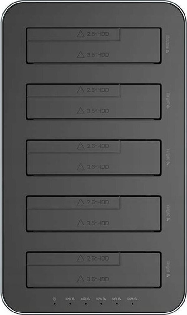 Σταθμός σύνδεσης Orico για δίσκους HDD / SSD 2,5 / 3,5", 5Gbps, USB-C σε USB-C/A με λειτουργία κλωνοποίησης (μαύρη)