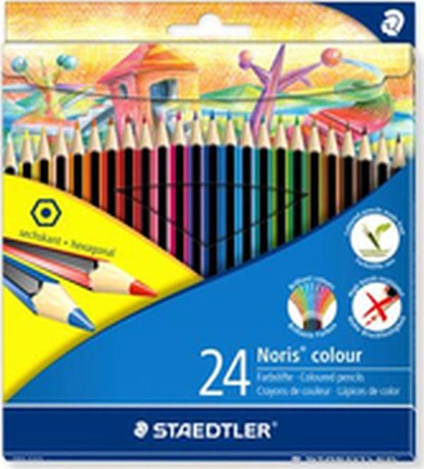 Staedtler Μολύβια Χρωματιστά Noris Colour 185, 24 Τεμάχια, Πολύχρωμα
