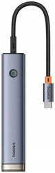 Σταθμός/αναπαραγωγέας Baseus Baseus UltraJoy Series 6-Port HUB AIR Space Grey（Type-C to HDMI4K@30Hz*1+USB3.0*2+USB2.0*1+Type-C3.0*1+PD*1）