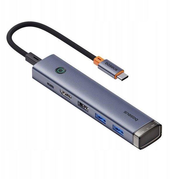 Σταθμός/αναπαραγωγέας Baseus Baseus UltraJoy Series 6-Port HUB AIR Space Grey（Type-C to HDMI4K@30Hz*1+USB3.0*2+USB2.0*1+Type-C3.0*1+PD*1）