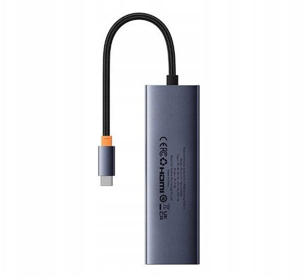 Stacja/replikator Baseus Baseus UltraJoy Series 6-Port HUB Docking Station Space Grey（Type-C to HDMI4K@30Hz*1+USB 3.0*3+PD*1+RJ45*1）