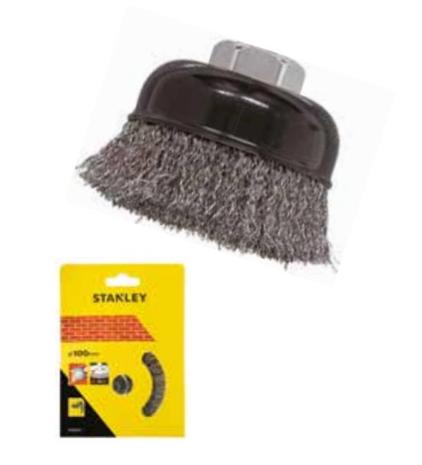 Stanley Κύπελλο συρμάτινης βούρτσας 100mm M14 κυματιστό χαλύβδινο σύρμα 1τμχ. STA36205