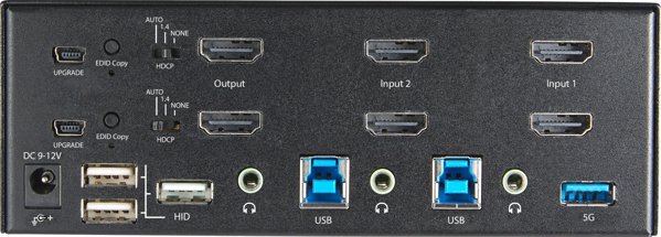 StarTech 2-Port HDMI KVM Switch SV231DHU34K6, USB, 4K Ultra HD, Μαύρο
