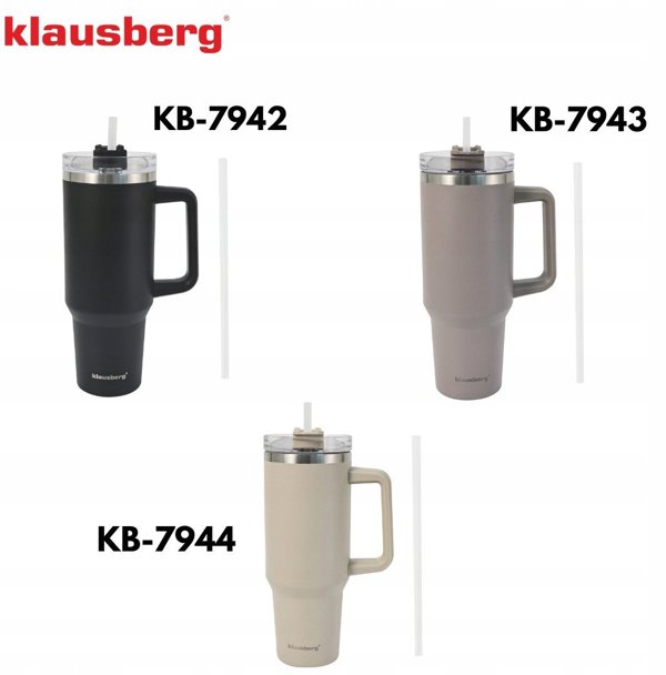 Ανοξείδωτο Θερμός Κούπα 1100ml με Λαβή και Καλαμάκι ΚLAUSBERG KB-7944