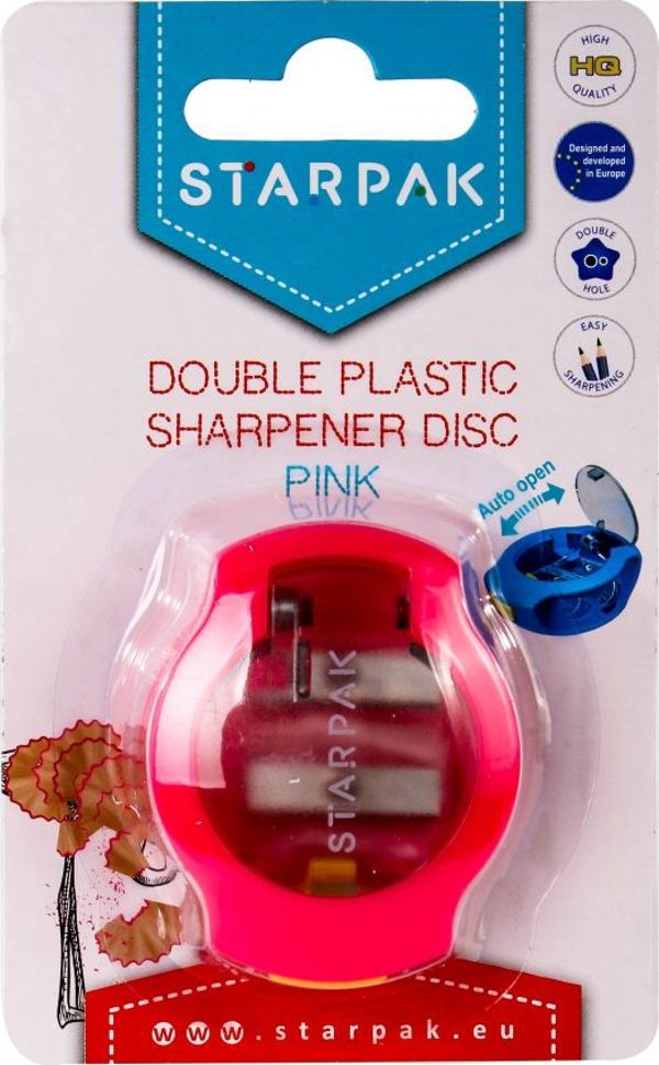 Ξύστρα 2 λεπίδων δίσκος ροζ STK B/C 12/48