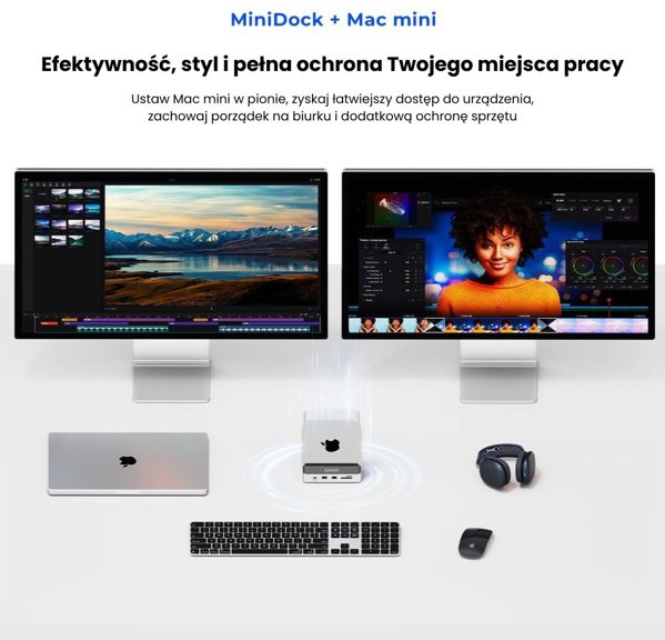Orico Κατακόρυφη βάση σύνδεσης για MacMini M4, USB-C 10 Gbps, με θήκη M.2 NVMe, μεταλλική