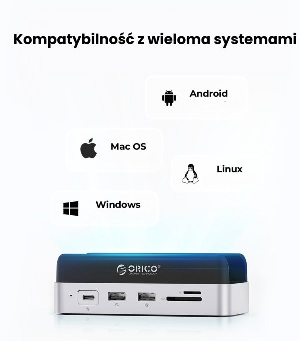 Orico Κατακόρυφη βάση σύνδεσης για MacMini M4, USB-C 10 Gbps, με θήκη M.2 NVMe, μεταλλική