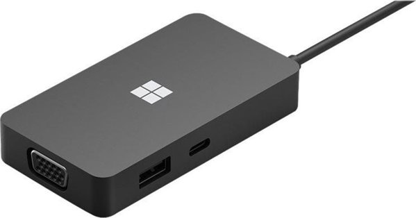 Microsoft Surface USB-C Travel Hub, Αντάπτορας 1E4-00002 με HDMI, VGA, USB-A & Gigabit Ethernet, Μαύρο