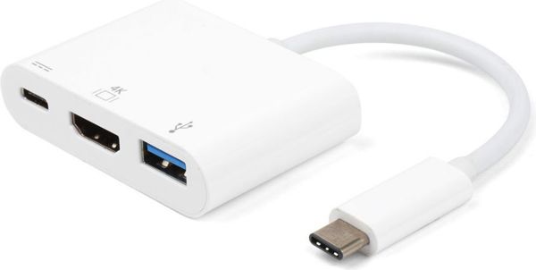 Σταθμός/αναπαραγωγέας eStuff USB-C - HDMI Λευκό (ES623001WH)
