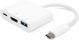 Σταθμός/αναπαραγωγέας eStuff USB-C - HDMI Λευκό (ES623001WH)